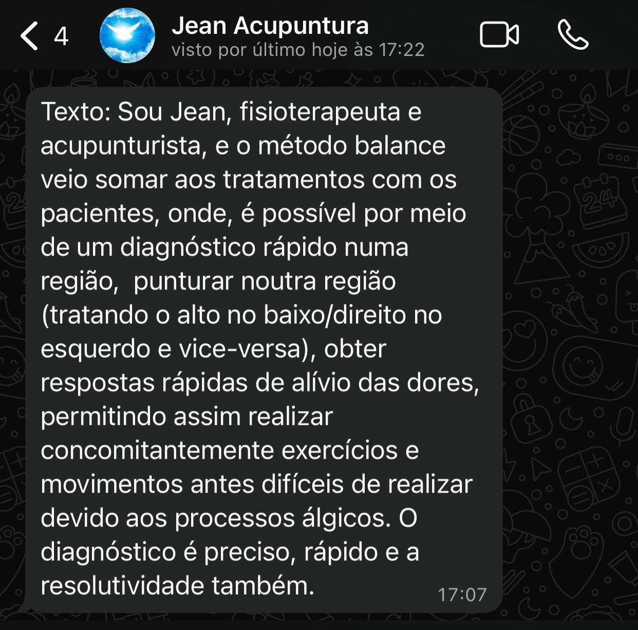 Depoimento de Jean, fisioterapeuta e acupunturista